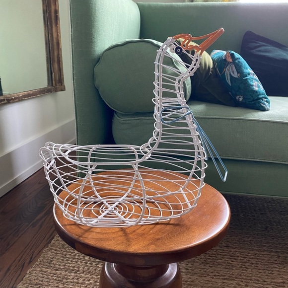 Lovely primitive duck egg basket - Picture 3 of 3